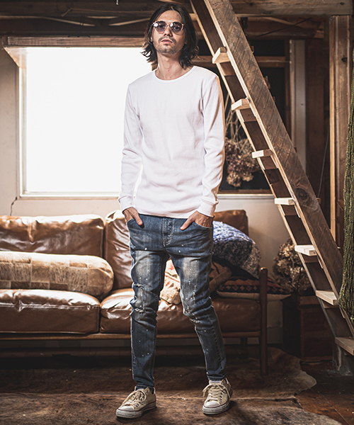 CAMBIO(カンビオ)の「mlt2644-Heavy Fraise Long Sleeve Tee カットソー(Tシャツ/カットソー・メンズ・ホワイト/ブラック/チャコール/グレー・S/M/L)」の17枚目の写真