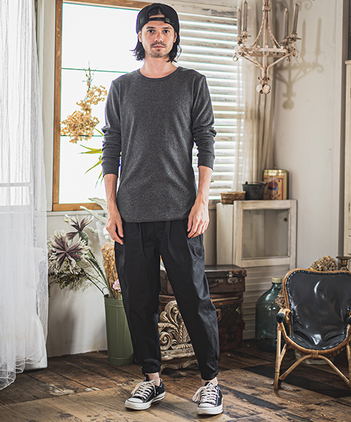 CAMBIO(カンビオ)の「mlt2644-Heavy Fraise Long Sleeve Tee カットソー(Tシャツ/カットソー・メンズ・ホワイト/ブラック/チャコール/グレー・S/M/L)」の19枚目の写真