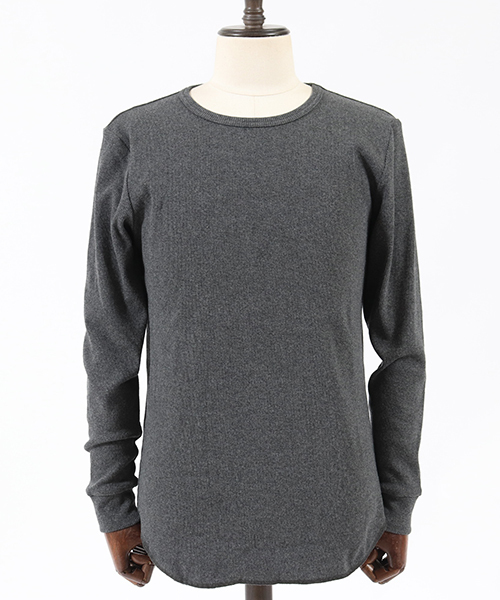CAMBIO(カンビオ)の「mlt2644-Heavy Fraise Long Sleeve Tee カットソー(Tシャツ/カットソー・メンズ・ホワイト/ブラック/チャコール/グレー・S/M/L)」の9枚目の写真