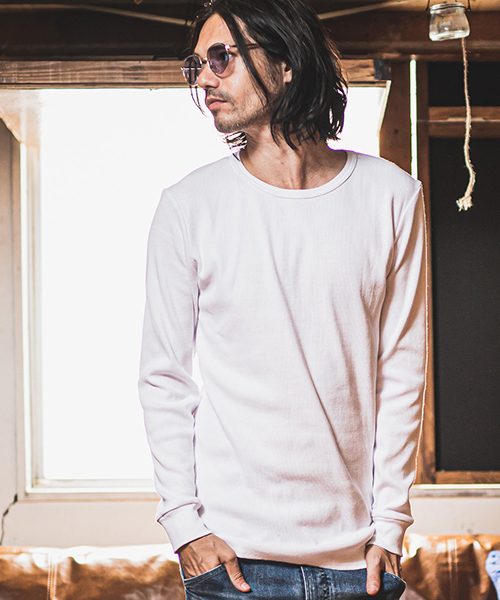 CAMBIO(カンビオ)の「mlt2644-Heavy Fraise Long Sleeve Tee カットソー(Tシャツ/カットソー・メンズ・ホワイト/ブラック/チャコール/グレー・S/M/L)」の22枚目の写真