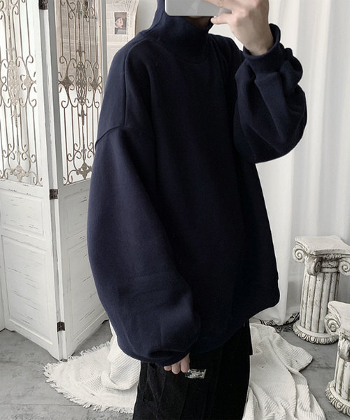 MGV（エムジーヴィー）の「オーバーサイズモックネックスウエット（Tシャツ/カットソー・メンズ・ブラック/グレー/ネイビー・MEDIUM/LARGE/X-LARGE）」の12枚目の写真