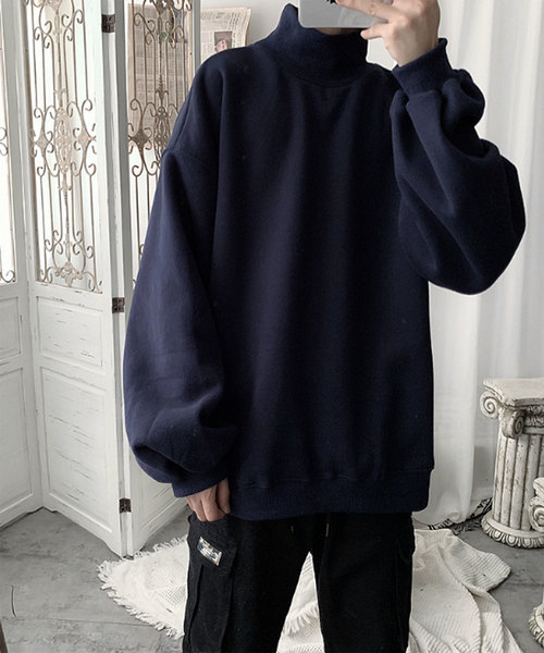 MGV（エムジーヴィー）の「オーバーサイズモックネックスウエット（Tシャツ/カットソー・メンズ・ブラック/グレー/ネイビー・MEDIUM/LARGE/X-LARGE）」の13枚目の写真