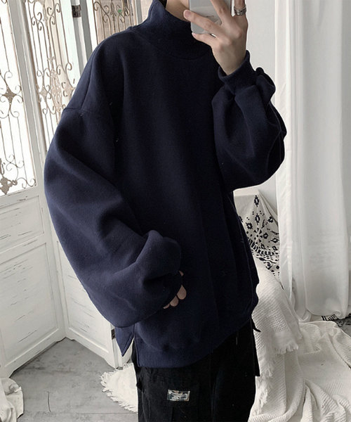 MGV（エムジーヴィー）の「オーバーサイズモックネックスウエット（Tシャツ/カットソー・メンズ・ブラック/グレー/ネイビー・MEDIUM/LARGE/X-LARGE）」の14枚目の写真