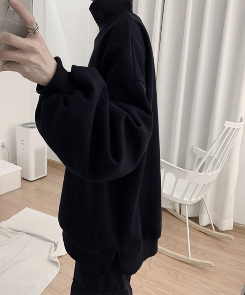 MGV（エムジーヴィー）の「オーバーサイズモックネックスウエット（Tシャツ/カットソー・メンズ・ブラック/グレー/ネイビー・MEDIUM/LARGE/X-LARGE）」の4枚目の写真