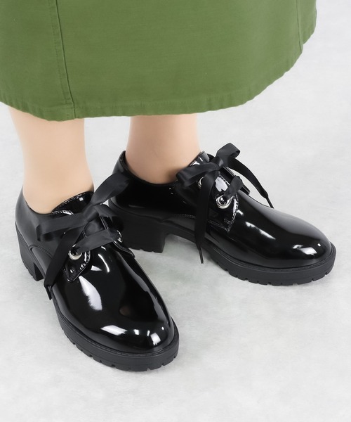 セール】AAA / 厚底軽量タンクソールリボンレースアップ