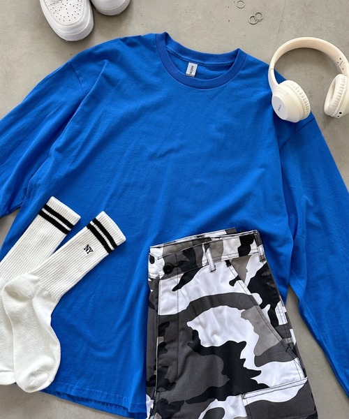 GILDAN(ギルダン)の「GILDAN(ギルダン) /ビッグ シルエット コットン100% スーパーオーバー サイズ展開豊富 ロングスリーブTシャツ ロンT 6.0オンス(Tシャツ/カットソー・メンズ・カーキ/チャコール/杢グレー/グリーン系その他/ロイヤルブルー/マルーン/ライトピンク/ケリーグリーン/オレンジ系その他/パープル/ネイビー/ダークブラウン/ホワイト/ブラック/サンドベージュ/ダークグレー/ゴールド/アイボリー/オレンジ/レッド/サックスブルー/アッシュグレー/ダークグリーン・L/M/XL/S)」の16枚目の写真