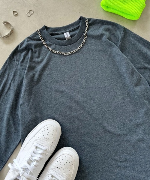 GILDAN(ギルダン)の「GILDAN(ギルダン) /ビッグ シルエット コットン100% スーパーオーバー サイズ展開豊富 ロングスリーブTシャツ ロンT 6.0オンス(Tシャツ/カットソー・メンズ・カーキ/チャコール/杢グレー/グリーン系その他/ロイヤルブルー/マルーン/ライトピンク/ケリーグリーン/オレンジ系その他/パープル/ネイビー/ダークブラウン/ホワイト/ブラック/サンドベージュ/ダークグレー/ゴールド/アイボリー/オレンジ/レッド/サックスブルー/アッシュグレー/ダークグリーン・L/M/XL/S)」の5枚目の写真