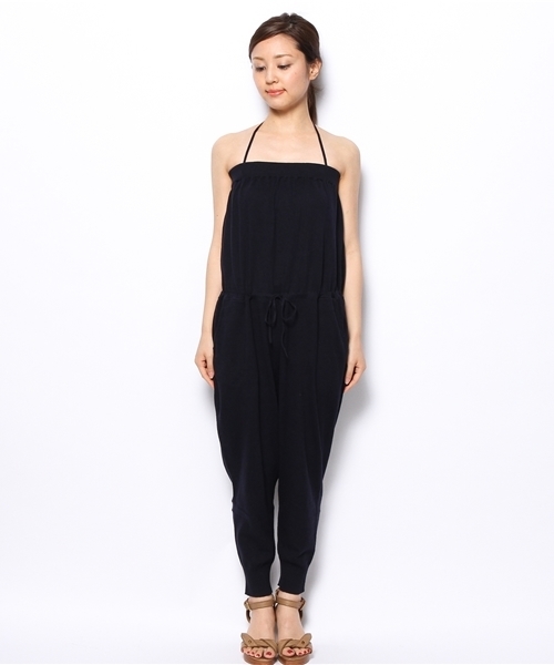 AMERICAN RAG CIE（アメリカンラグシー）の「ハイゲージコットンニットベア型オールインワン（サロペット/オーバーオール・レディース・カーキ/ネイビー・FREE）」の13枚目の写真