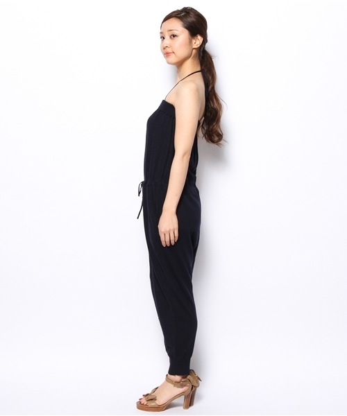 AMERICAN RAG CIE（アメリカンラグシー）の「ハイゲージコットンニットベア型オールインワン（サロペット/オーバーオール・レディース・カーキ/ネイビー・FREE）」の12枚目の写真