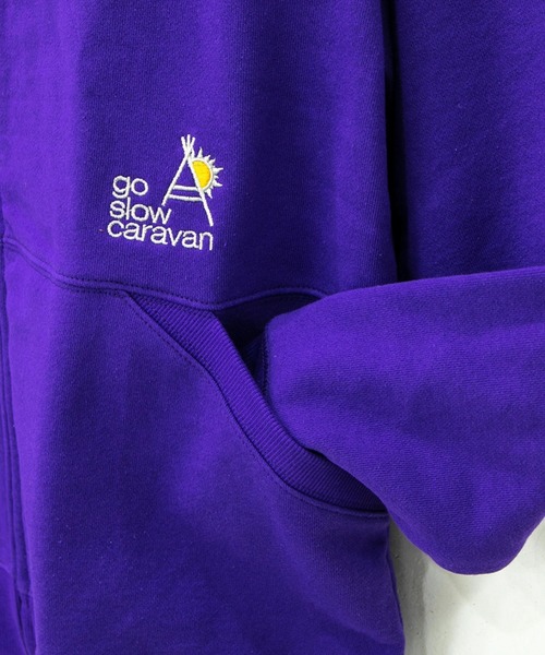 go slow caravan(ゴースローキャラバン)の「裏毛パラコードZIPパーカー(パーカー・メンズ・ブラック/パープル/オレンジ/ミント/アイボリー・MEDIUM/LARGE/X-LARGE)」の6枚目の写真