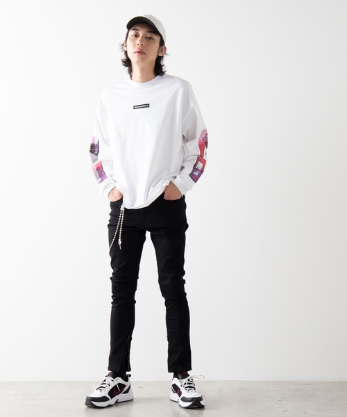 WEGO(ウィゴー)の「WEGO/チェーン付きジップストレッチスキニーデニム(デニムパンツ・メンズ・ブラック・MEDIUM/LARGE)」の6枚目の写真