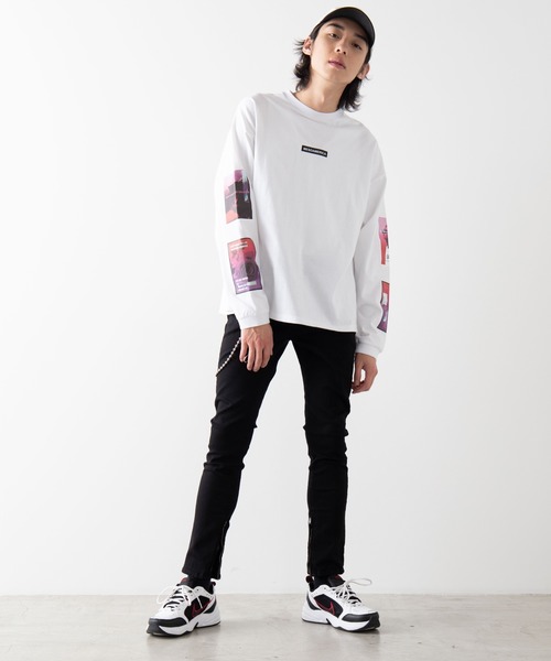 WEGO(ウィゴー)の「WEGO/チェーン付きジップストレッチスキニーデニム(デニムパンツ・メンズ・ブラック・MEDIUM/LARGE)」の8枚目の写真