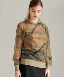 TOGA PULLA�i�g�[�K�@�v�����j�́u�yTOGA PULLA(�g�[�K�v����)�z�����v�����g�W���[�W�[�v���I�[�o�[ Lame print jersey pollover TP01-JK269�i���̑��g�b�v�X�j�v