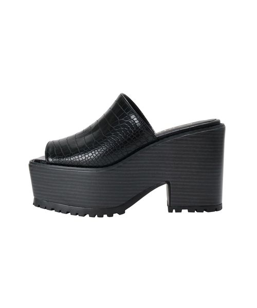 EVRIS（エヴリス）の「クロコスクエアトゥサボ（サンダル・レディース・ホワイト/ブラック・SMALL/MEDIUM/LARGE）」の16枚目の写真