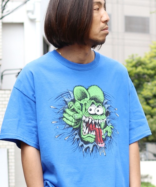 THRIFTY LOOK(スリフティールック)の「THRIFTY LOOK/スリフティルック "RAT FINK "PRINT TEE 半袖Tシャツ(Tシャツ/カットソー・メンズ・ブラック/ブルー/サックスブルー/ブラック系その他・M/XL/L)」の4枚目の写真