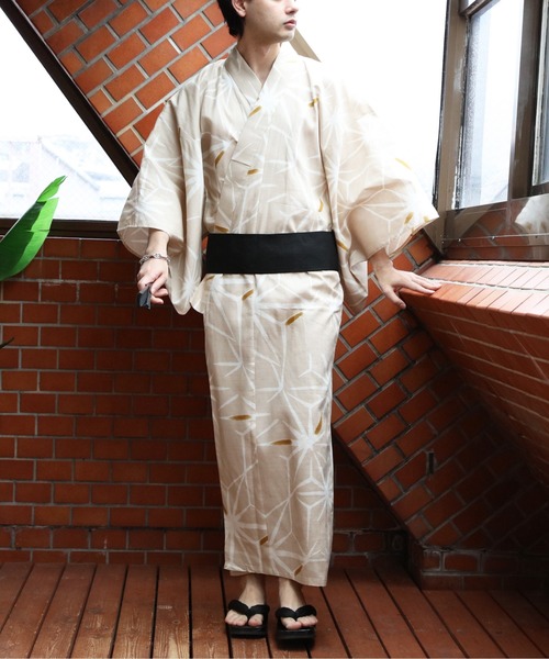 ８(eight)（エイト）の「和柄 総柄 浴衣 3点セット（浴衣・メンズ・A/D/E/O/P/Q/R/L/M/H/I/J/K/N/B/G/F/C/Red/U/X/Y/DK.GRY/V/Cobalt/Z/T/W/Navy/S/ネイビー系/ネイビー系2/ネイビー系3/ネイビー系4/ネイビー系5/ネイビー系6/ブラック系/ブラック系2/ブラック系3/ブラック系4/ブラック系5/ブラック系6/ネイビー系7/ネイビー系9/ブラック系7/レッド系/ホワイト系/ホワイト系2/ネイビー系8/ブルー系その他・MEDIUM/LARGE/X-LARGE）」の3枚目の写真