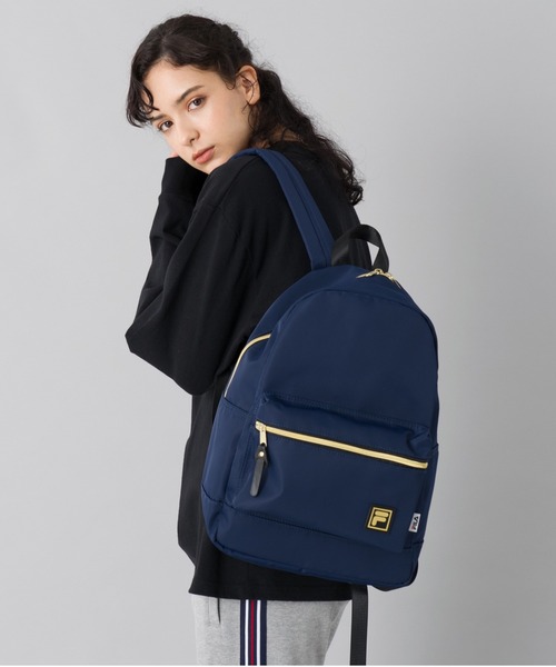 FILA（フィラ）の「【FILA/フィラ】ゴールドファスナー ワンポイント刺繍 A4収納 ナイロン バッグパック 16L（バックパック/リュック・レディース・ライトベージュ/ブラック/ネイビー・FREE）」の19枚目の写真