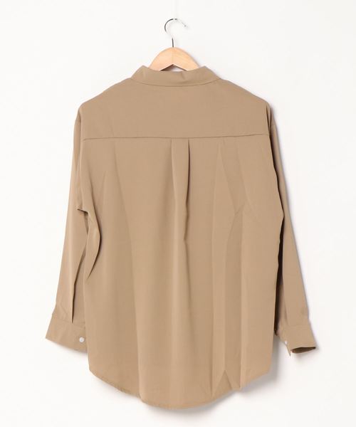 SpRay(スプレイ)の「マットサテンシャツ(シャツ/ブラウス・レディース・ホワイト/アイボリー/ライトグレー/チャコールグレー/モカ/ブルー・FREE)」の7枚目の写真