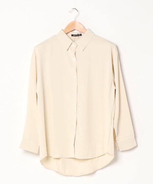 SpRay(スプレイ)の「マットサテンシャツ(シャツ/ブラウス・レディース・ホワイト/アイボリー/ライトグレー/チャコールグレー/モカ/ブルー・FREE)」の11枚目の写真