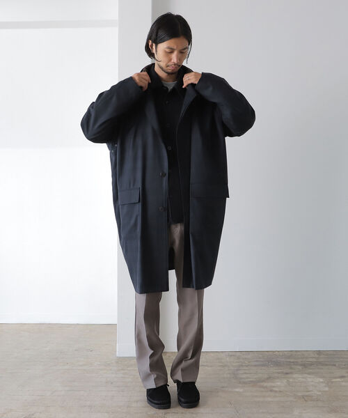 ルーズフィットベルベットラムウールコート