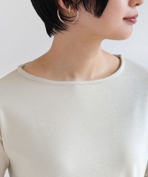andme(アンドミー)の「ポンチ長袖パールボタン付きTシャツカットソー(Tシャツ/カットソー・レディース・ブラック/ブラウン/オフホワイト/ライトベージュ/ラベンダー/ピンク・M/L)」の17枚目の写真