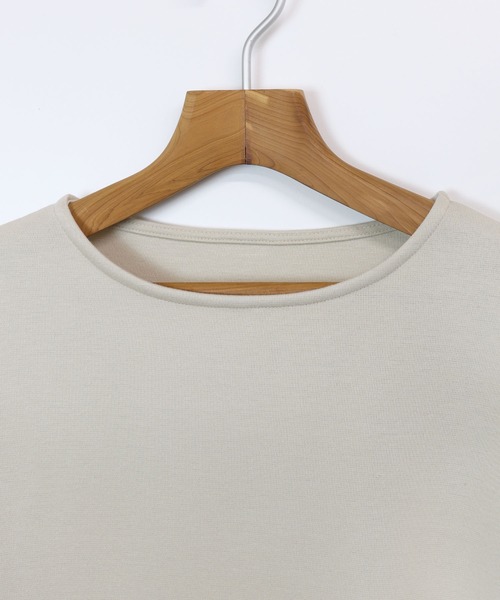 andme(アンドミー)の「ポンチ長袖パールボタン付きTシャツカットソー(Tシャツ/カットソー・レディース・ブラック/ブラウン/オフホワイト/ライトベージュ/ラベンダー/ピンク・M/L)」の8枚目の写真