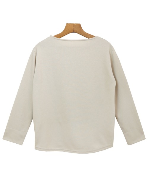 andme(アンドミー)の「ポンチ長袖パールボタン付きTシャツカットソー(Tシャツ/カットソー・レディース・ブラック/ブラウン/オフホワイト/ライトベージュ/ラベンダー/ピンク・M/L)」の9枚目の写真