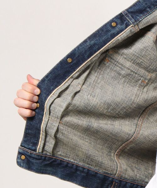 JAPAN BLUE JEANS（ジャパンブルージーンズ）の「16.5oz コートジボワール綿 2nd デニムジャケット / ヴィンテージ加工（デニムジャケット・メンズ・インディゴブルー・36inch/38inch/40inch/42inch/44inch）」の4枚目の写真