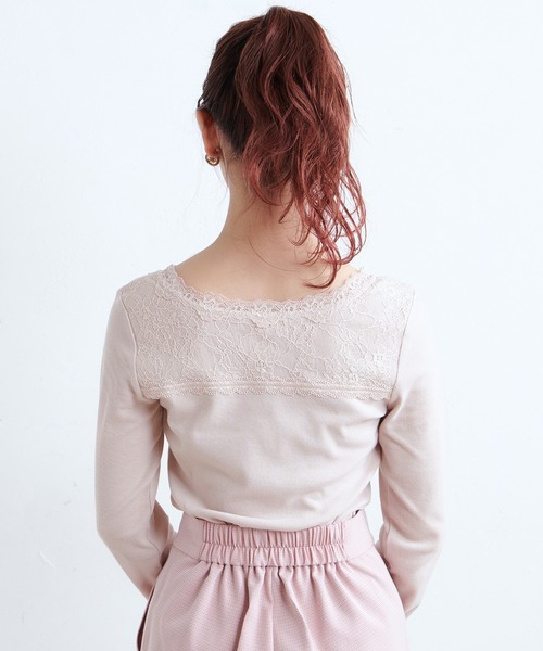 one after another NICE CLAUP(ワンアフターアナザーナイスクラップ)の「切替レース長袖インナー(Tシャツ/カットソー・レディース・ホワイト/ベージュ/ブラウン/ラベンダー・FREE)」の16枚目の写真