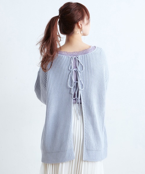 セール】切替レース長袖インナー（Tシャツ/カットソー）｜one