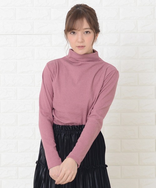 Lace Ladies（レースレディース）の「首元あったかタートルネックカットソー（Tシャツ/カットソー・レディース・ピンク/モカ/ライトグレー/ダークグレー/パープル/グリーン/ブラック・XL/FREE）」の7枚目の写真