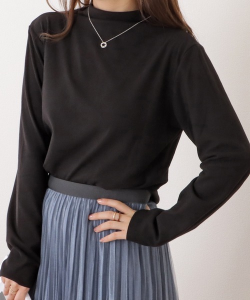 Lace Ladies（レースレディース）の「首元あったかタートルネックカットソー（Tシャツ/カットソー・レディース・ピンク/モカ/ライトグレー/ダークグレー/パープル/グリーン/ブラック・XL/FREE）」の20枚目の写真