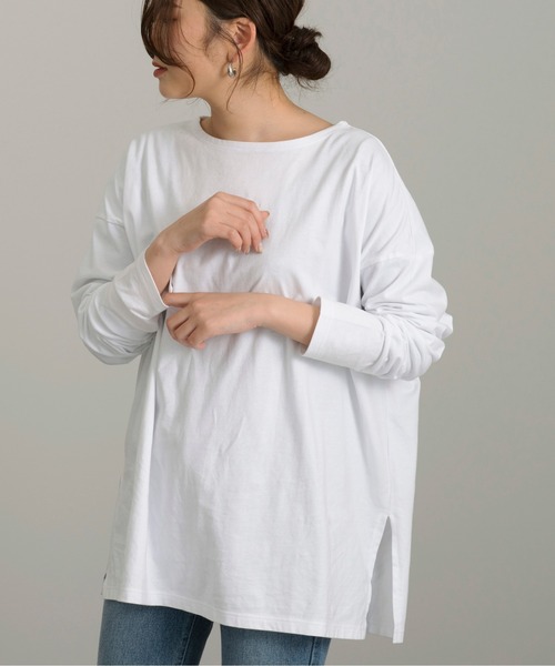 Ambre Neige(アンブルネージュ)の「レイヤードロングスリットカットソー/【WEB/EC限定商品】(Tシャツ/カットソー・レディース・ホワイト・FREE)」の3枚目の写真