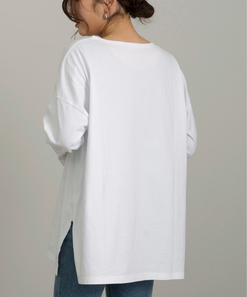 Ambre Neige(アンブルネージュ)の「レイヤードロングスリットカットソー/【WEB/EC限定商品】(Tシャツ/カットソー・レディース・ホワイト・FREE)」の4枚目の写真