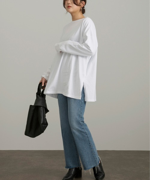Ambre Neige(アンブルネージュ)の「レイヤードロングスリットカットソー/【WEB/EC限定商品】(Tシャツ/カットソー・レディース・ホワイト・FREE)」の5枚目の写真