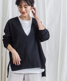 CIENA | インナー付き深Vネックカットソープルオーバー(Tシャツ/カットソー)