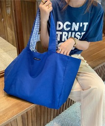 STYLEBLOCK | ギンガムチェック×無地リバーシブルビッグトートバッグ(トートバッグ)