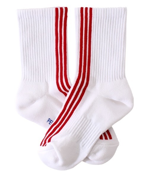 PERFECTCORNER（パーフェクトコーナー）の「【PERFECTCORNER 】トンネル３ラインソックス(FILE) / PERFECT CORNER TUNNEL THREE LINE SOCKS(FILE)（ソックス/靴下・レディース・ホワイト×レッド/ホワイト×ブラック/ブラック×ホワイト/ブラック×レッド・FREE）」の14枚目の写真
