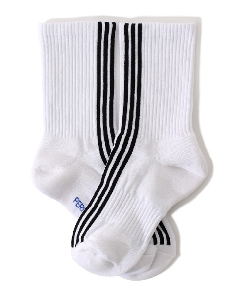 PERFECTCORNER（パーフェクトコーナー）の「【PERFECTCORNER 】トンネル３ラインソックス(FILE) / PERFECT CORNER TUNNEL THREE LINE SOCKS(FILE)（ソックス/靴下・レディース・ホワイト×レッド/ホワイト×ブラック/ブラック×ホワイト/ブラック×レッド・FREE）」の7枚目の写真