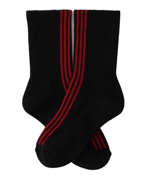 PERFECTCORNER（パーフェクトコーナー）の「【PERFECTCORNER 】トンネル３ラインソックス(FILE) / PERFECT CORNER TUNNEL THREE LINE SOCKS(FILE)（ソックス/靴下・レディース・ホワイト×レッド/ホワイト×ブラック/ブラック×ホワイト/ブラック×レッド・FREE）」の6枚目の写真