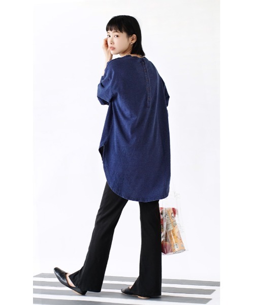 zootie（ズーティー）の「人をダメにするきちんとパンツ［スリットパンツ］（その他パンツ・レディース・ワンウォッシュ/グレイッシュベージュ/インディゴブルー/ブラック・L/M/LL/S）」の5枚目の写真