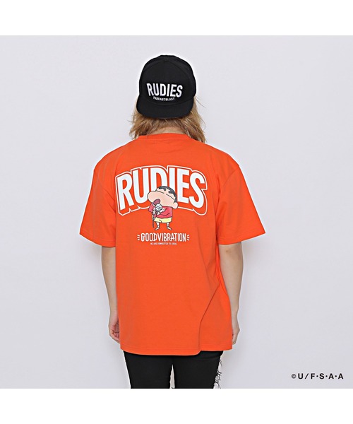 RUDIE'S(ルーディーズ)の「RUDIE'S x CRAYON SHINCHAN MICROPHONE-T / ルーディーズ × クレヨンしんちゃん マイクロフォン Tシャツ(Tシャツ/カットソー・メンズ・オレンジ/ブラック・M/L/XXL/S/XL)」の19枚目の写真