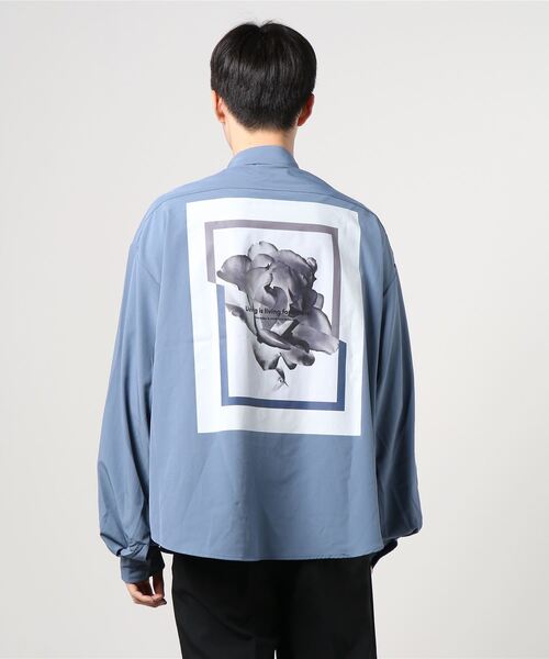 WEGO(ウィゴー)の「WEGO/グラフィックアートビッグシャツ(シャツ/ブラウス・メンズ・ブラック/サックスブルー・MEDIUM/LARGE)」の11枚目の写真