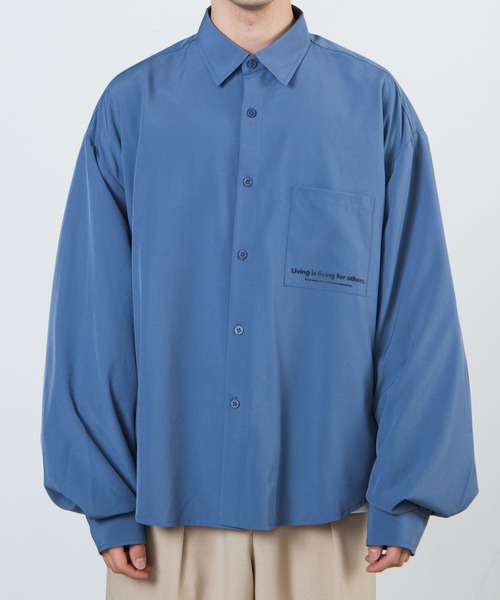 WEGO(ウィゴー)の「WEGO/グラフィックアートビッグシャツ(シャツ/ブラウス・メンズ・ブラック/サックスブルー・MEDIUM/LARGE)」の20枚目の写真