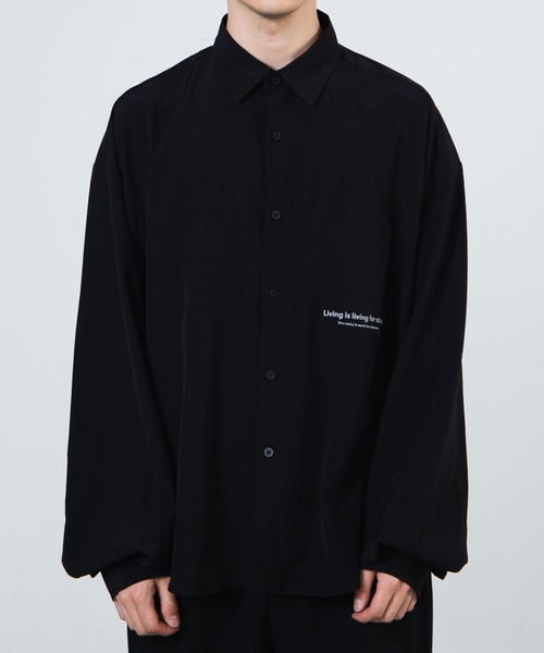 WEGO(ウィゴー)の「WEGO/グラフィックアートビッグシャツ(シャツ/ブラウス・メンズ・ブラック/サックスブルー・MEDIUM/LARGE)」の5枚目の写真