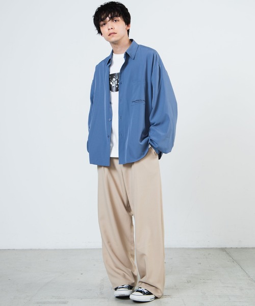 WEGO(ウィゴー)の「WEGO/グラフィックアートビッグシャツ(シャツ/ブラウス・メンズ・ブラック/サックスブルー・MEDIUM/LARGE)」の14枚目の写真