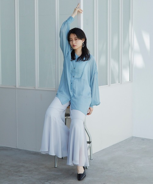 Happy John（ハッピージョン）の「ヨークシアーシャツ（シャツ/ブラウス・レディース・ブルー/ナチュラル・FREE）」の11枚目の写真