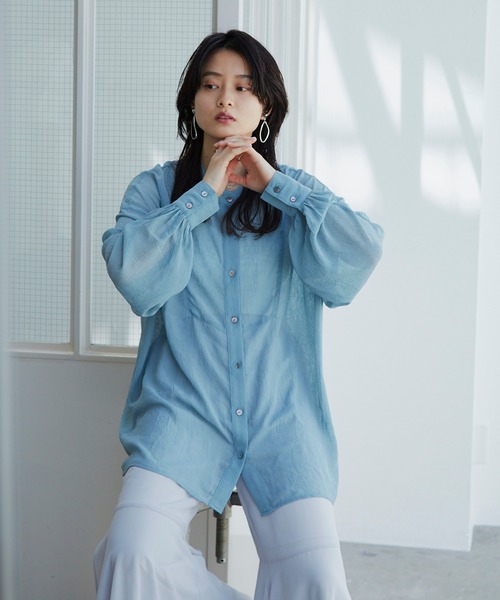 Happy John（ハッピージョン）の「ヨークシアーシャツ（シャツ/ブラウス・レディース・ブルー/ナチュラル・FREE）」の17枚目の写真