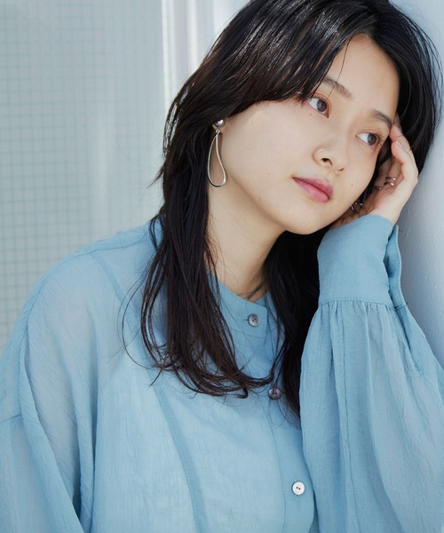 Happy John（ハッピージョン）の「ヨークシアーシャツ（シャツ/ブラウス・レディース・ブルー/ナチュラル・FREE）」の9枚目の写真