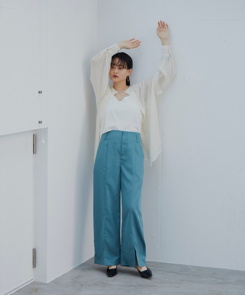 Happy John（ハッピージョン）の「ヨークシアーシャツ（シャツ/ブラウス・レディース・ブルー/ナチュラル・FREE）」の5枚目の写真